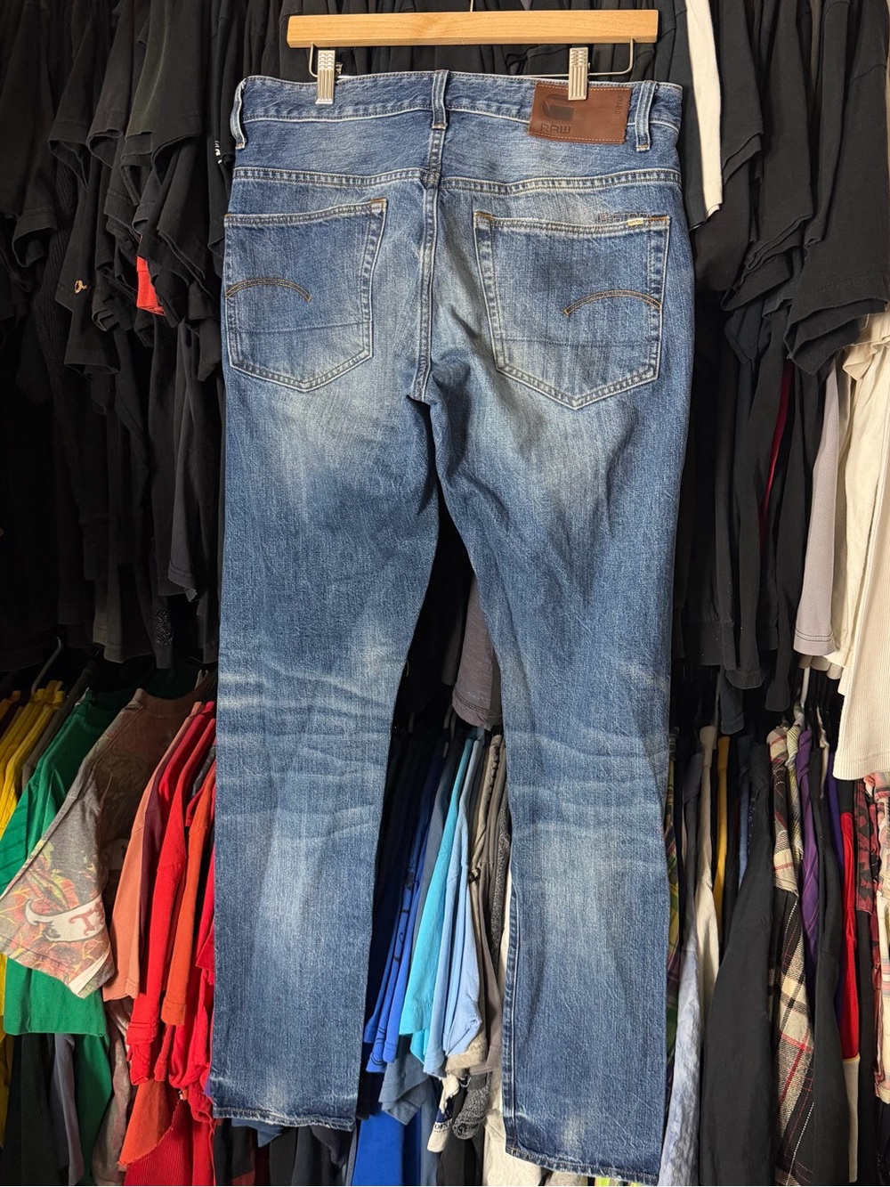 G-Star Raw 3301 Slim Fit Jeans Men’s 33x33 Light Wash Blue Streetwear Tapered